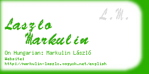 laszlo markulin business card