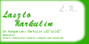 laszlo markulin business card
